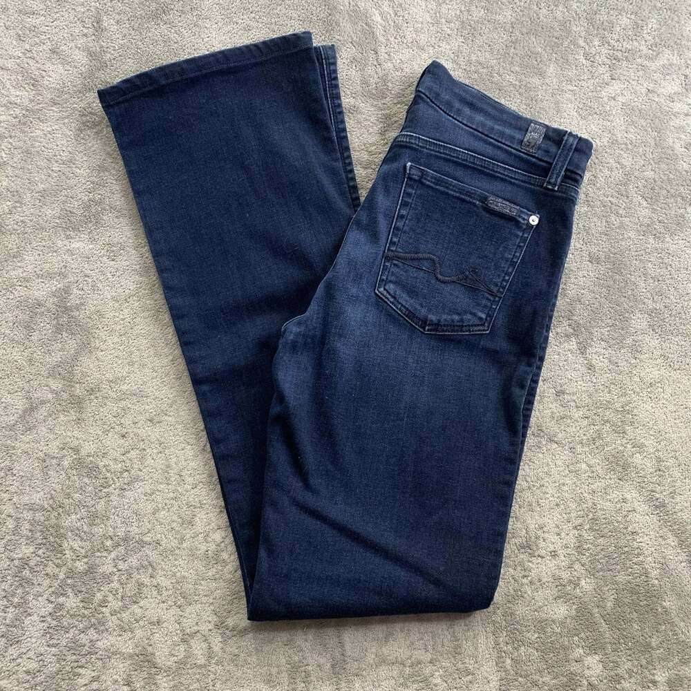 7 For All Mankind Jeans Womens 29x33 Kimmie Bootcut Blue Denim Rodeo Western